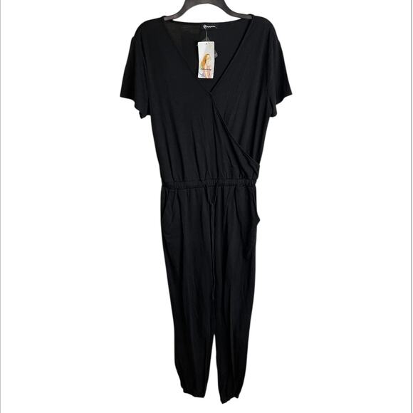 Pretty garden black jumpsuit new with tags casual everyday minimalist medium - Picture 1 of 6